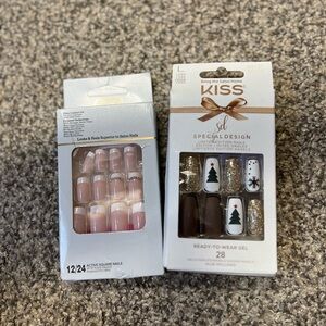 KISS Holiday Gel Nail Set with Pink and Gold Accents